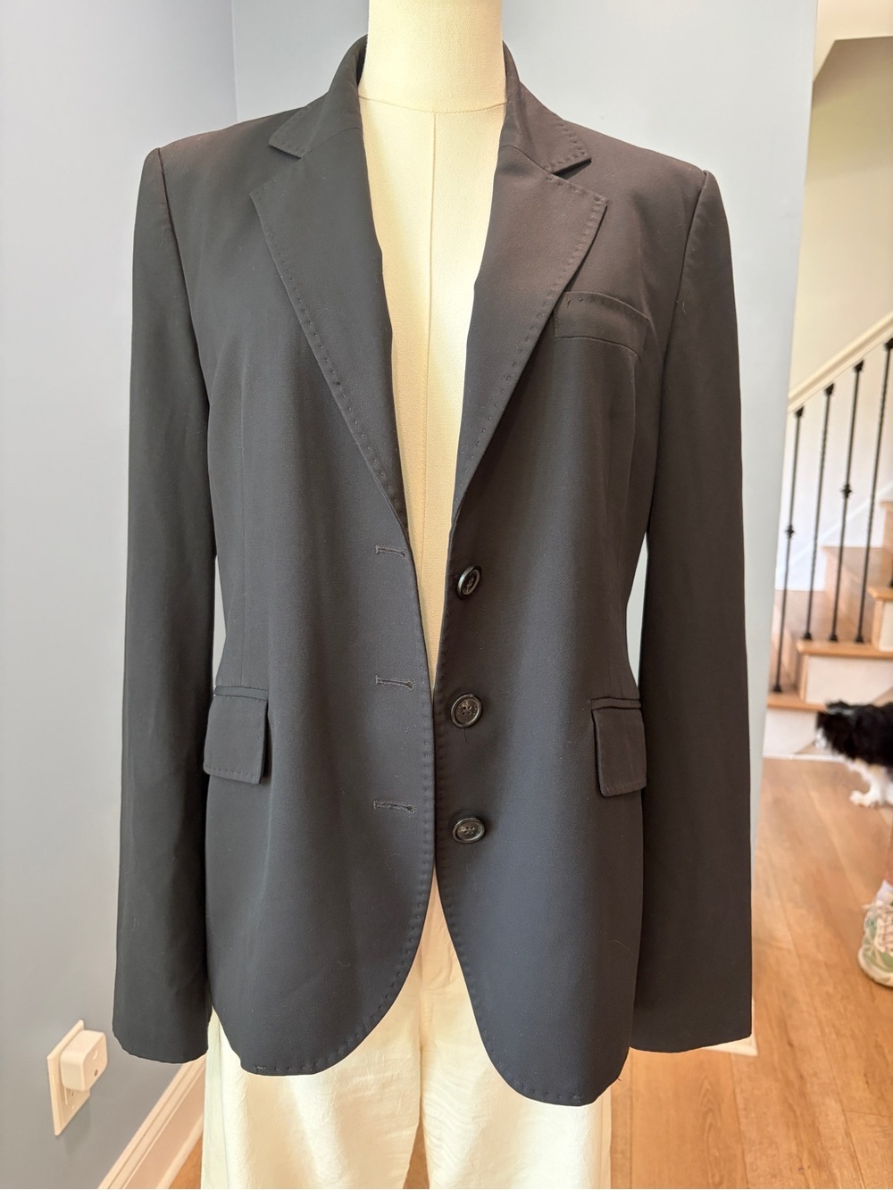 Sisley Made in Italy Black Stretch Blazer IT 44 US 8 Medium Tailored